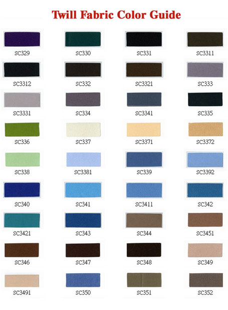 Twill Colors from ez-patches.com